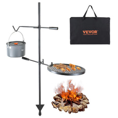 VEVOR Swivel Campfire Grill with detachable design and portable bag for easy transport