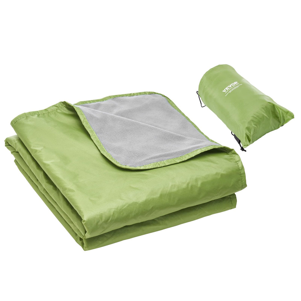 VEVOR waterproof camping blanket shows PU1500 fabric for dry coverage.