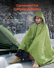 VEVOR wearable camping blanket with six fasteners for hands-free warmth.