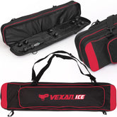 Exterior view of Vexan 36-inch ice fishing rod case in red