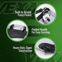 Vexan weigh-in bag's light-grey shell reflects heat to reduce stress on live catch