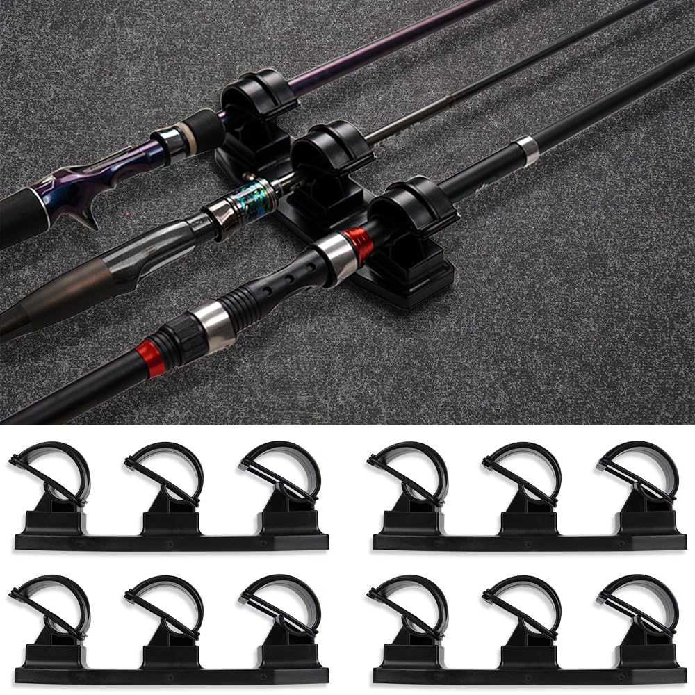 VEYWANE fishing rod rack mounted on boat deck showing secure hold during rough water