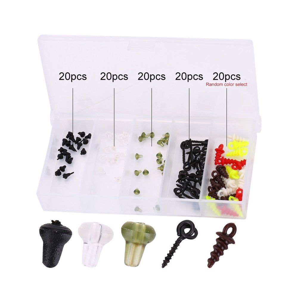 VGEBY hook stopper plastic bead close up showing soft fit for easy hook loading