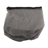 VGEBY Nylon Mesh Stuff Sack XXL-Black with drawstring for quick camping gear organization.