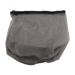 VGEBY Nylon Mesh Stuff Sack XXL-Black with drawstring for quick camping gear organization.