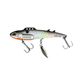 VIB Night Glow Fishing Lure - Purple and Silver Black full view