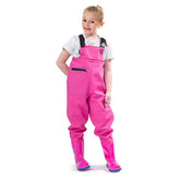 VicBre Kids Waders pink backstrap design keeps kids dry and stylish