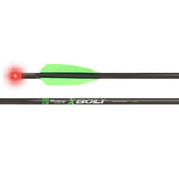 Victory Archery XBolt 22-inch green bolts with lighted nocks for dusk practice and alignment.