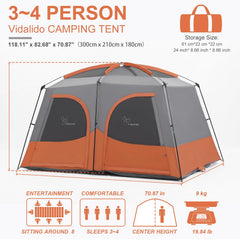 Vidalido Tents reinforced poles provide wind resistance for stability
