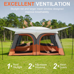 Vidalido Tents spacious two-room layout creates private sleeping area.