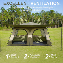 Vidalido Tents spacious 2 room layout offers privacy and gear space