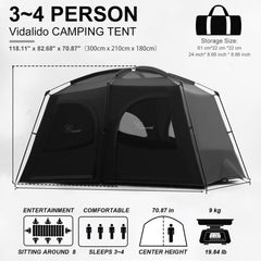 Vidalido Tents upgraded reinforced poles resist wind and stay sturdy.