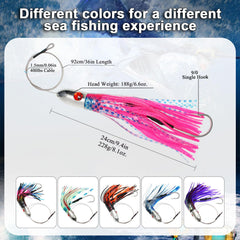VIKETECH OFFSHORE lure tail skirt in bright colors to attract big game.