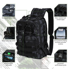 Vilante blue backpack with MOLLE and D rings for modular gear setup