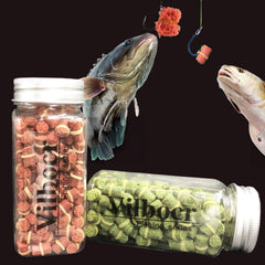 Vilbocr Power Bait fishing lures bottle red flavor close up