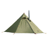 Vilemoon Tipi hot tent front view showing spacious interior for family camping