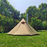 Vilemoon Tipi hot tent front view showing spacious interior for family camping