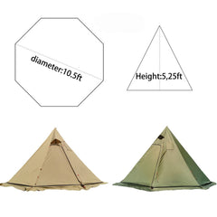 Vilemoon Tipi Hot Tent interior with stove-ready space and stove jack
