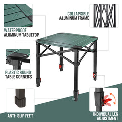 VILLEY camping table supports grill and kitchen gear during outdoor cookouts
