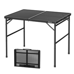 VILLEY Grill Table folded profile demonstrates compact storage and portability