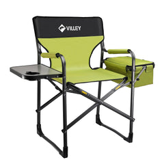 VILLEY heavy-duty directors chair folding provides sturdy outdoor seating for camping or events.
