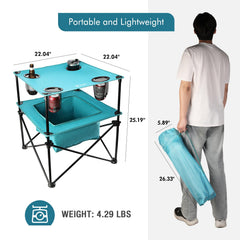 VILLEY portable camping table assembly in 2 seconds emphasizes quick setup