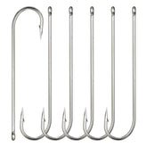 VINFUTIN Aberdeen hooks set – 10# long shank offset hooks, high carbon steel, black nickel finish