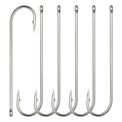 VINFUTIN Aberdeen hooks set – 10# long shank offset hooks, high carbon steel, black nickel finish