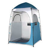 VINGLI 6.8ft shower tent blue front view offers roomy space for one person and privacy on the go.