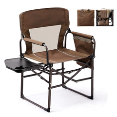 VINGLI camping chair with side table, convenient surface for drinks and devices.