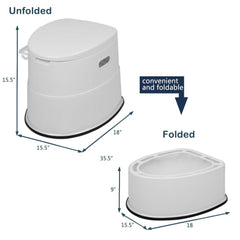 VINGLI portable toilet 18-inch seat height for comfort.