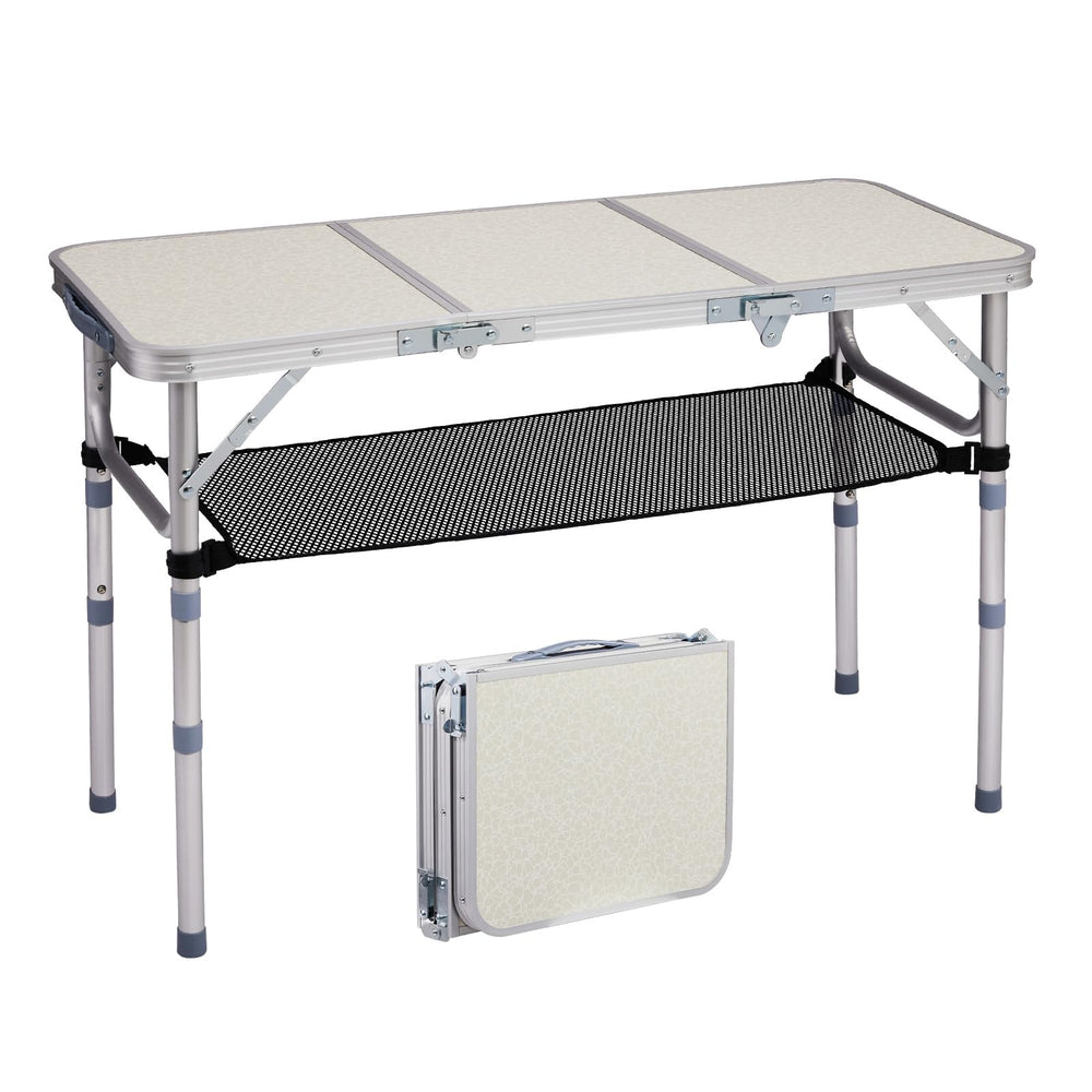 VINGLI small folding-table top with 3 adjustable heights for camping and picnics