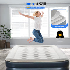 VINGLI twin air mattress soft-top flocking for comfort