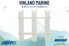 Vinland Marine boat-rod-holder with milk crate setup secures gear on deck.
