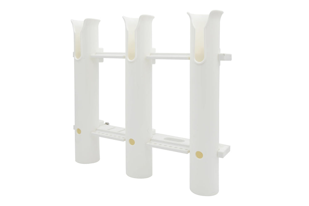 Vinland Marine wall-mount rod holder white keeps rods secure on wall.