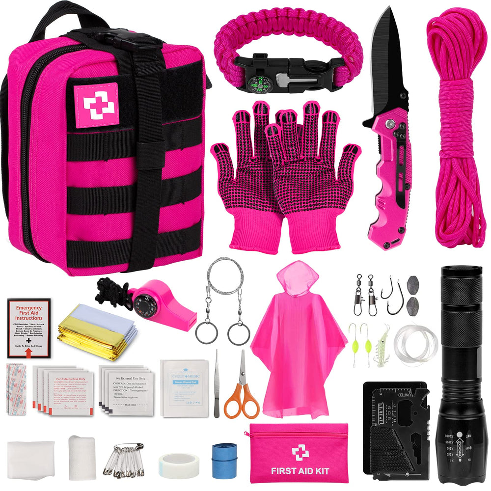 Vioview emergency kit pouch neatly organized for quick access during camping and road trips.