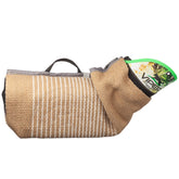 Viper bite sleeve with jute cover on the left arm for controlled training.