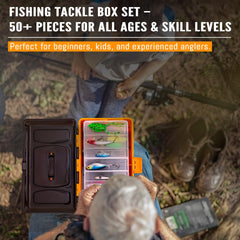 Durable 3-layer tackle box for organized fishing gear