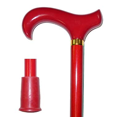 Vista International Derby wood stick walking pole in red for stable walks and light hikes