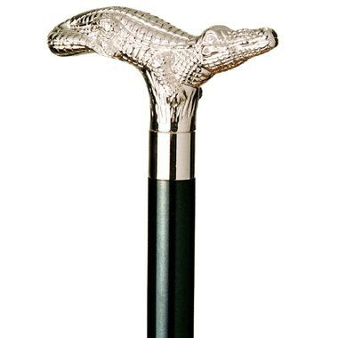 Vista International Silver Alligator Brass Stick handle offers enhanced stability for daily walks