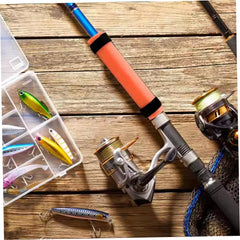 Vistnale fishing rod floats orange on boat demonstrates visibility and loss prevention in rough water