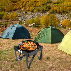 Vivicreate propane stove outdoors, ideal for large gatherings.