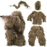 VIVO Ghillie Suit mask/hood provides concealment in dry grass settings.