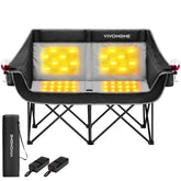 VIVOHOME heated double camping chair front view highlighting warm outdoor comfort.
