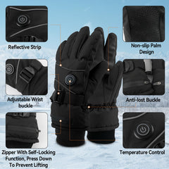 VLBPCR heated warm gloves side view, hexagonal palm grip enhances control.