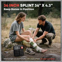 VLITEPRO 36-inch splint roll supports secure fracture stabilization in field scenarios.