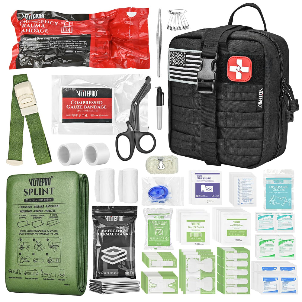 VLITEPRO Trauma First Aid Kit front view for quick access in emergencies