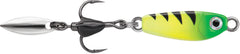 VMC Bladed Bull Spoon lure in Glow Slimy Lime finish showing built-in blade for extra flash