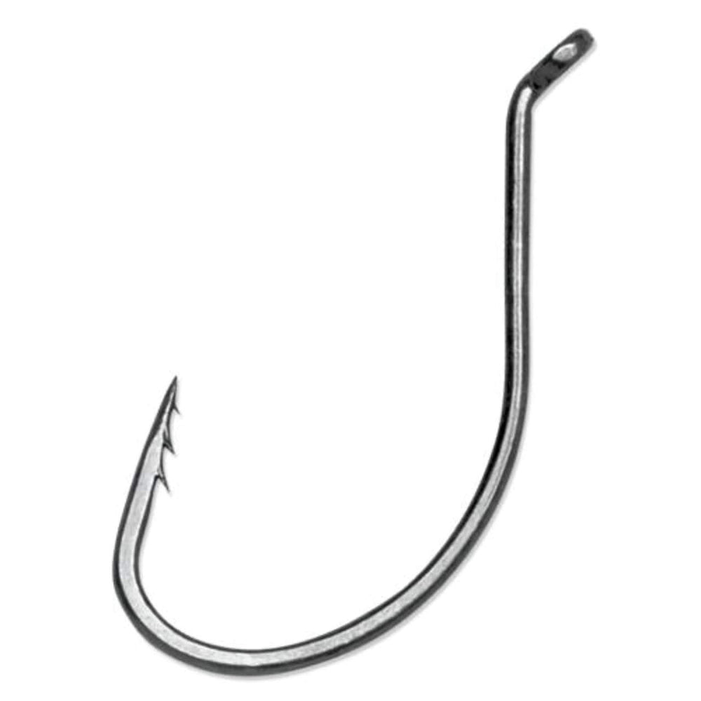 VMC Fastgrip Octopus Black Nickel #4 hook close-up for precise bait presentation.