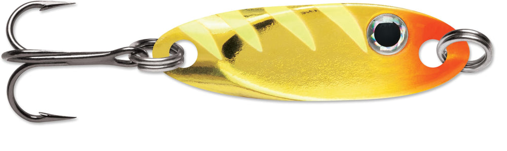 VMC Flash Champ Spoon Glow Juicy Lucy reflects light to attract bass and walleye.